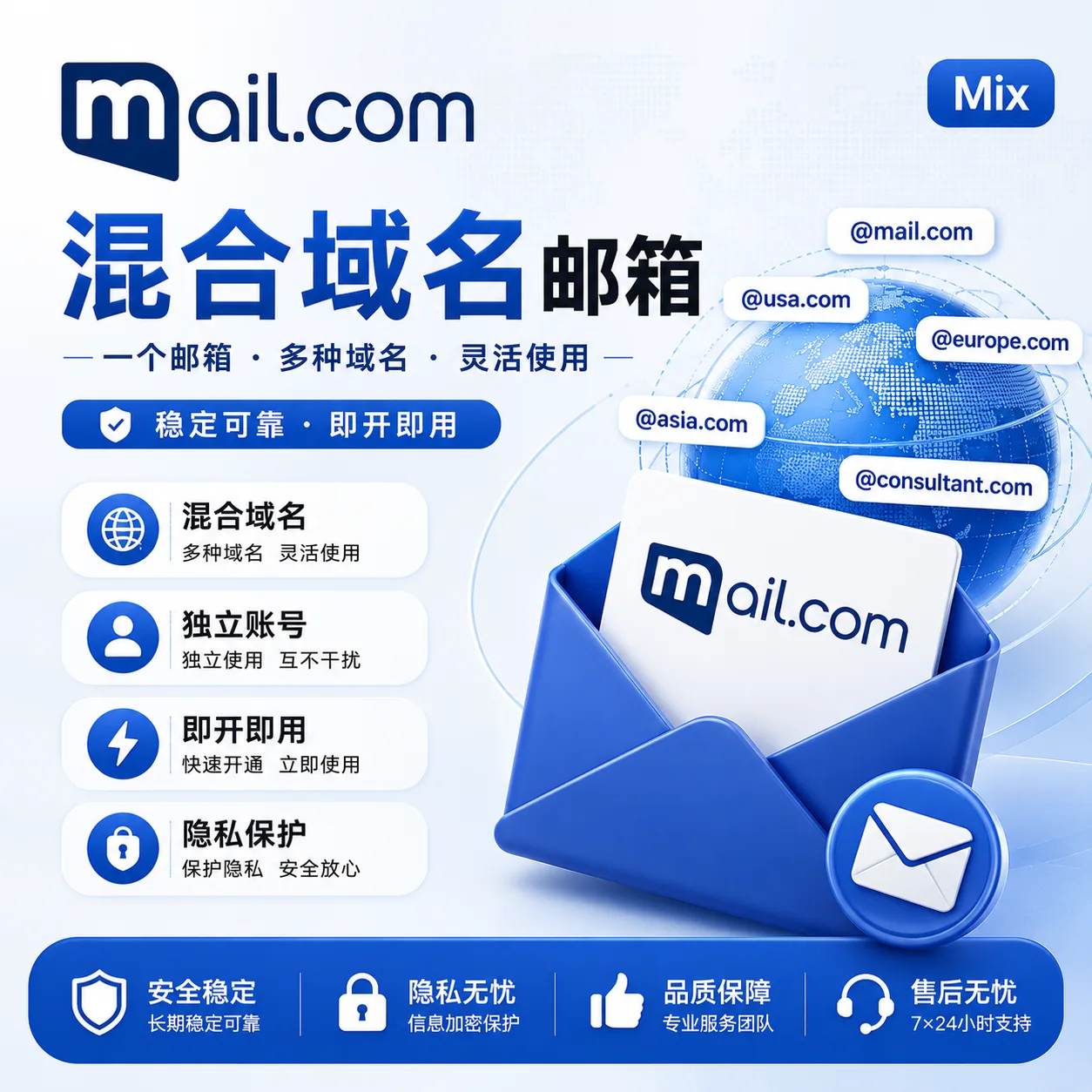 【邮箱】mail.com邮箱 混合域名商品图片