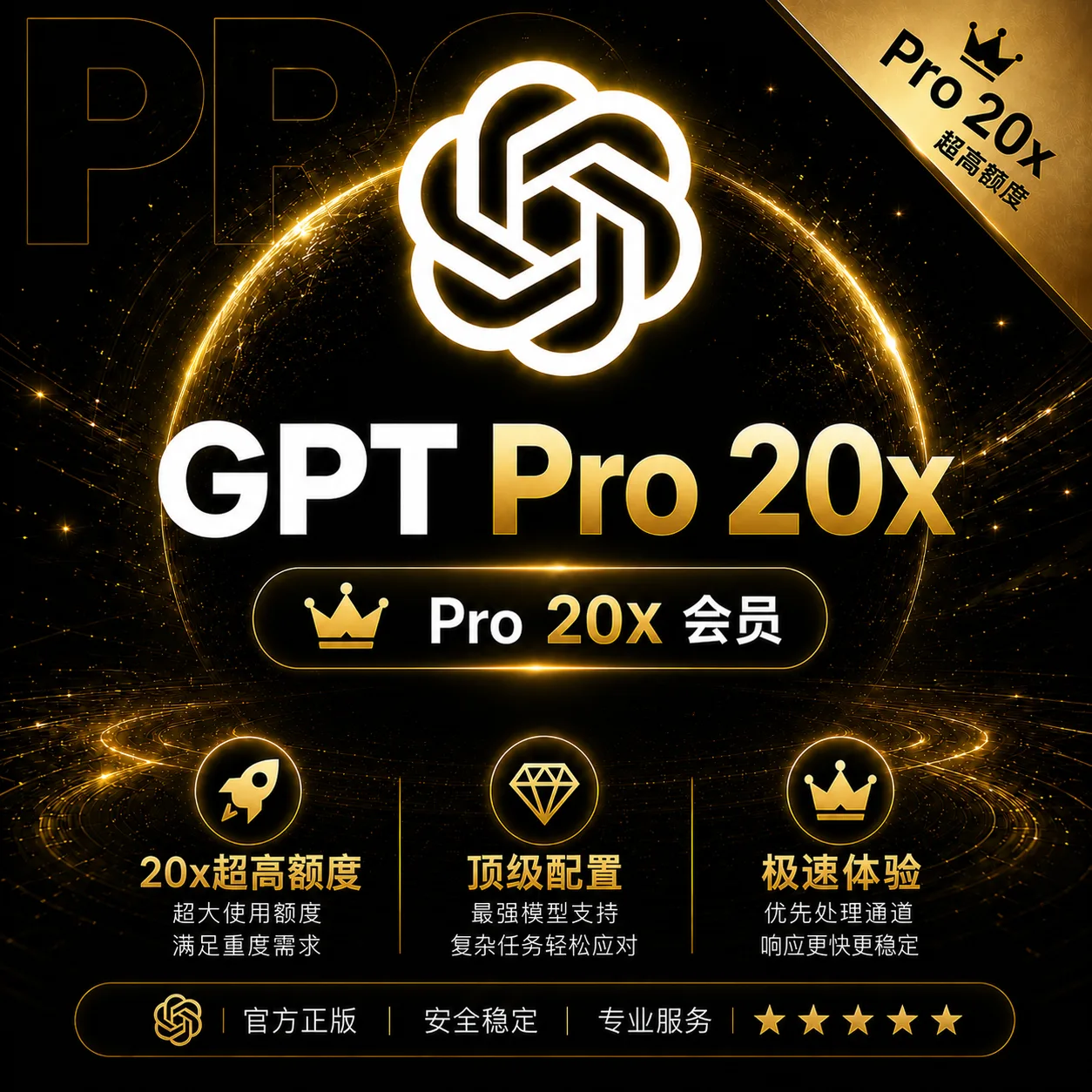 【正规秒充】GPT Pro 20x 官方充值 商品图片