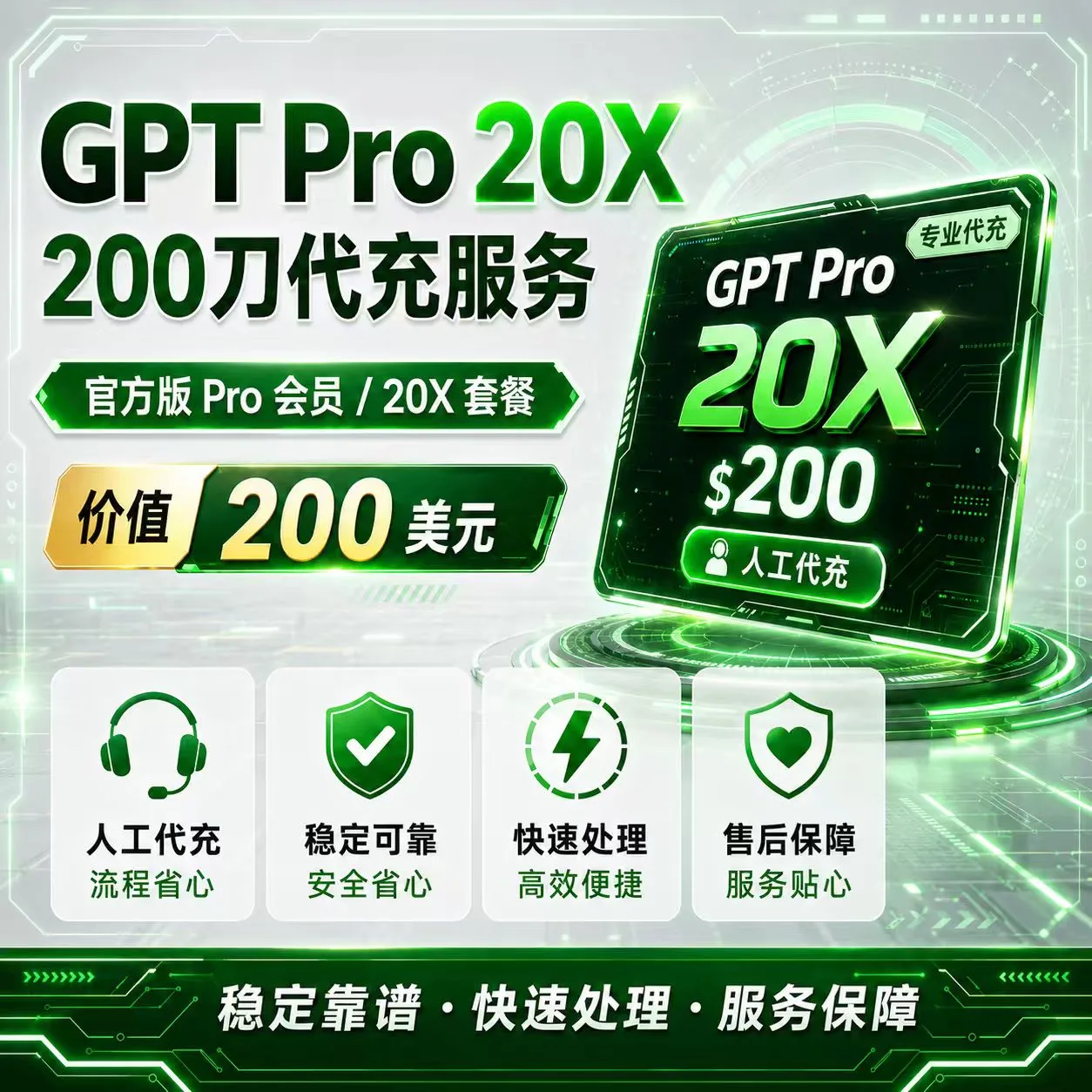 GPT Pro 20X套餐代充商品图片