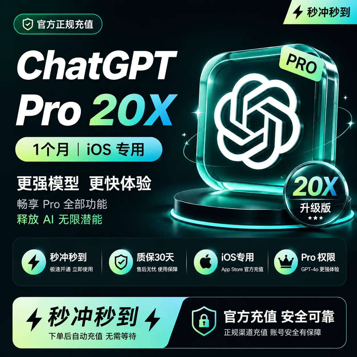 IOS渠道 Codex PRO 20x订阅充值 【质保】【可升级/可覆盖/可新开】 商品图片
