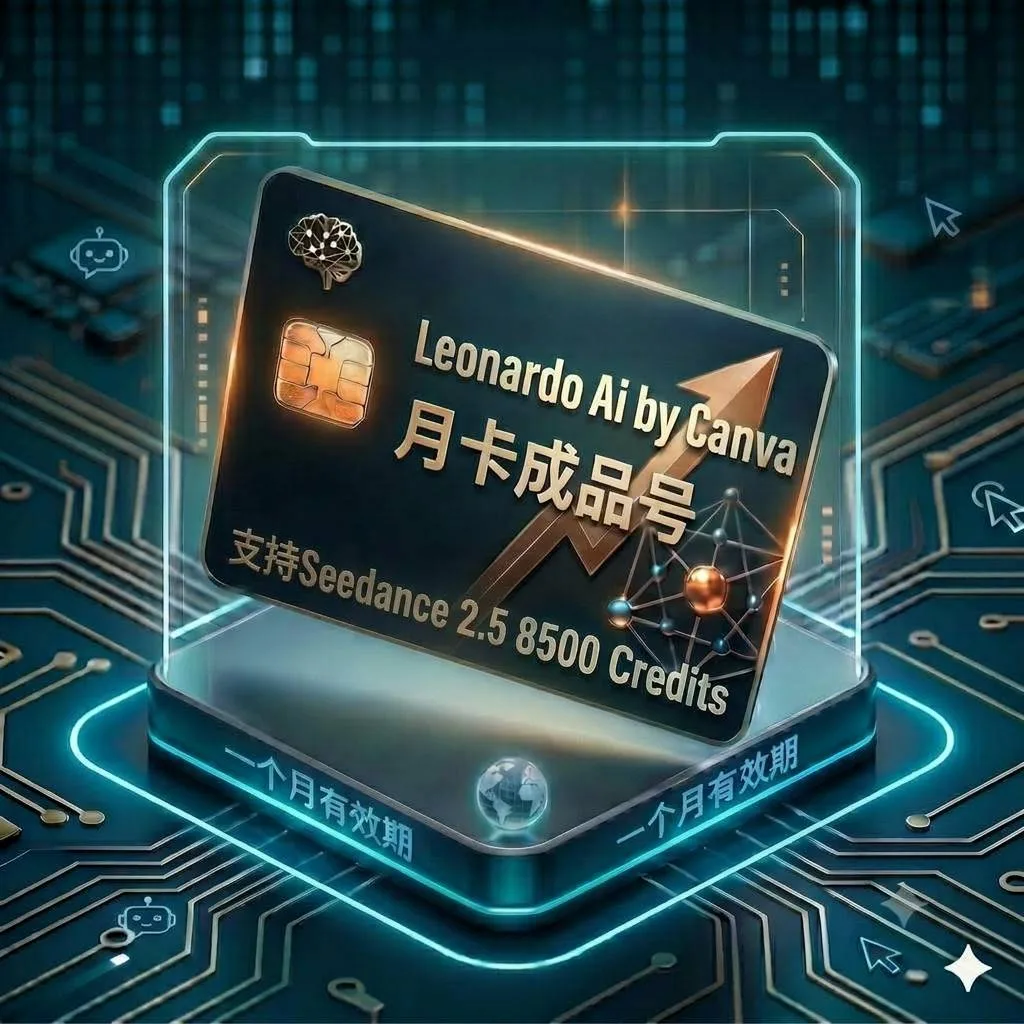 Leonardo Ai 稳定特殊渠道月卡独享成品号（8500积分，支持seedance2.5 1080P等，质保首登） 商品图片