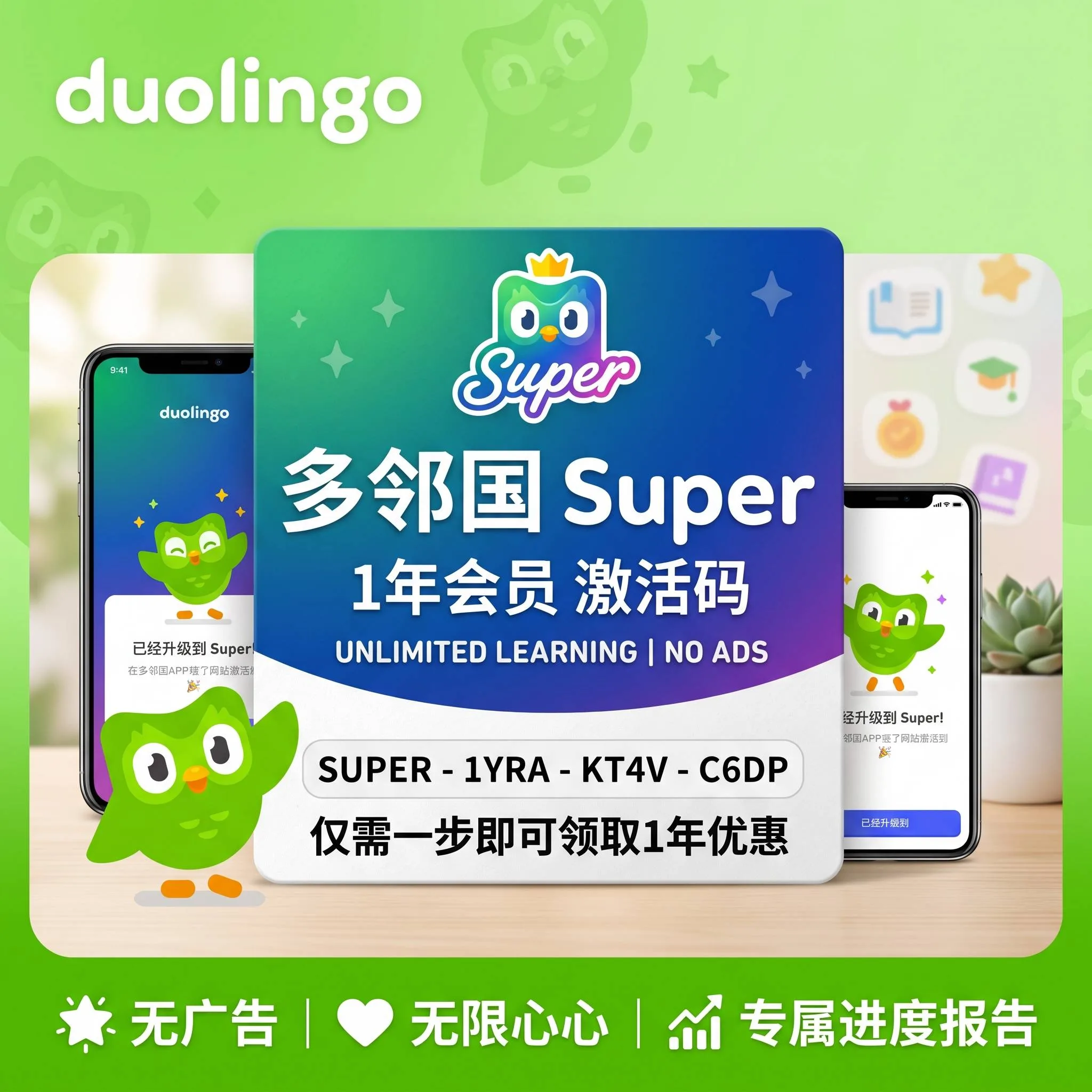 Super Duolingo 多邻国一年会员激活 商品图片