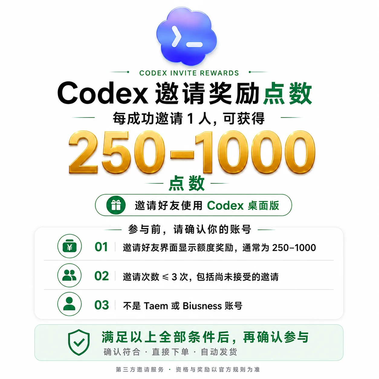 Codex邀请赠送额度 商品图片