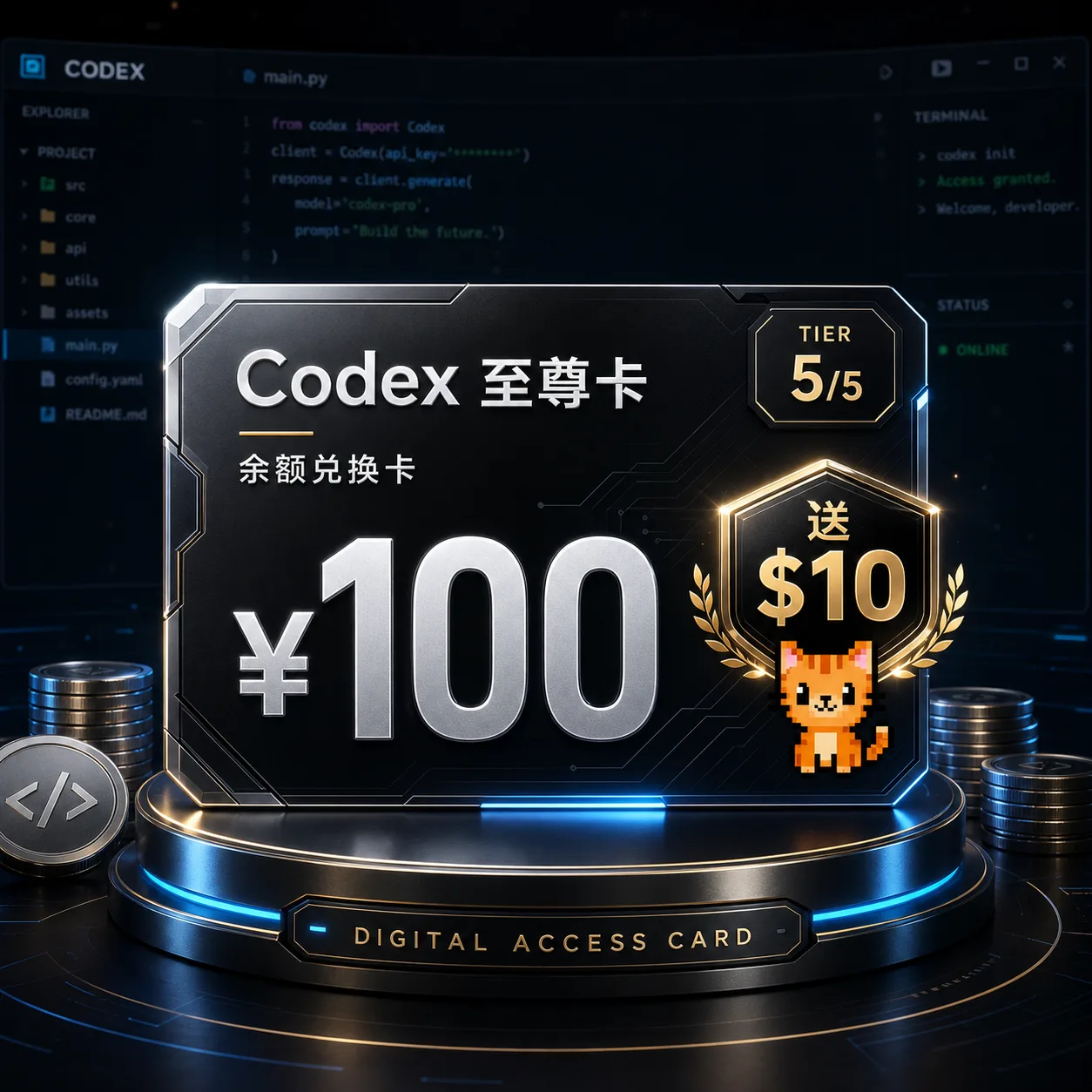 余额兑换卡 · 至尊卡 ¥100(送 $10) 商品图片