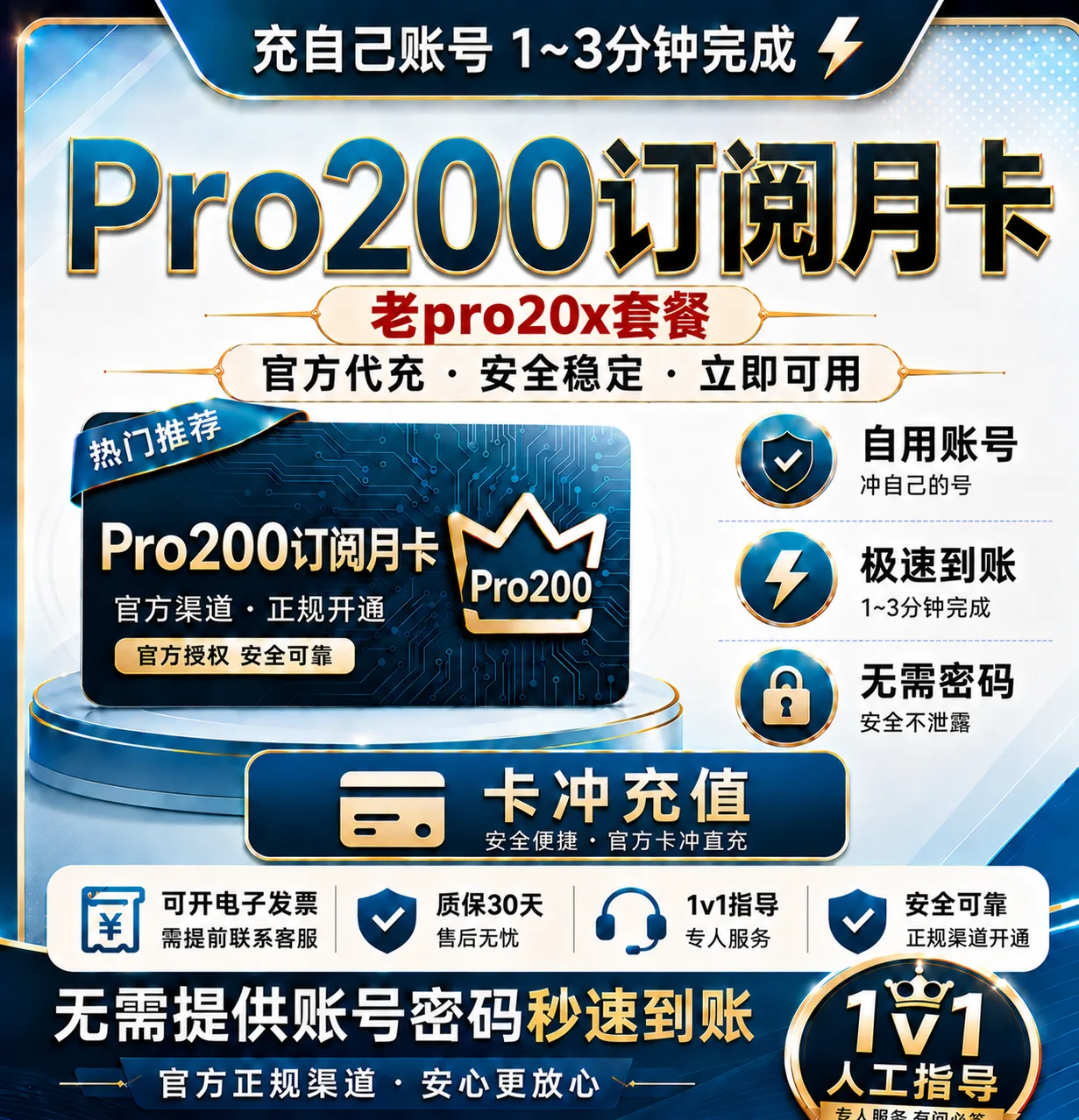 Codex Pro 200(20x/10x)代充/续费|保订阅|官方卡冲|,会员网页软件都能用 商品图片