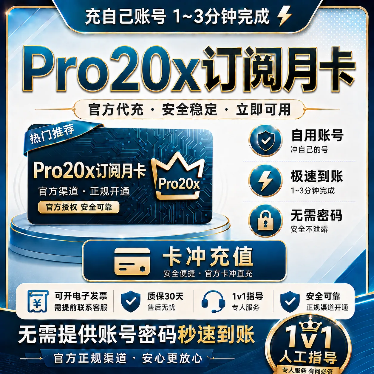 Codex Pro 20X 续费|保订阅|官方卡冲|,会员网页软件都能用 商品图片