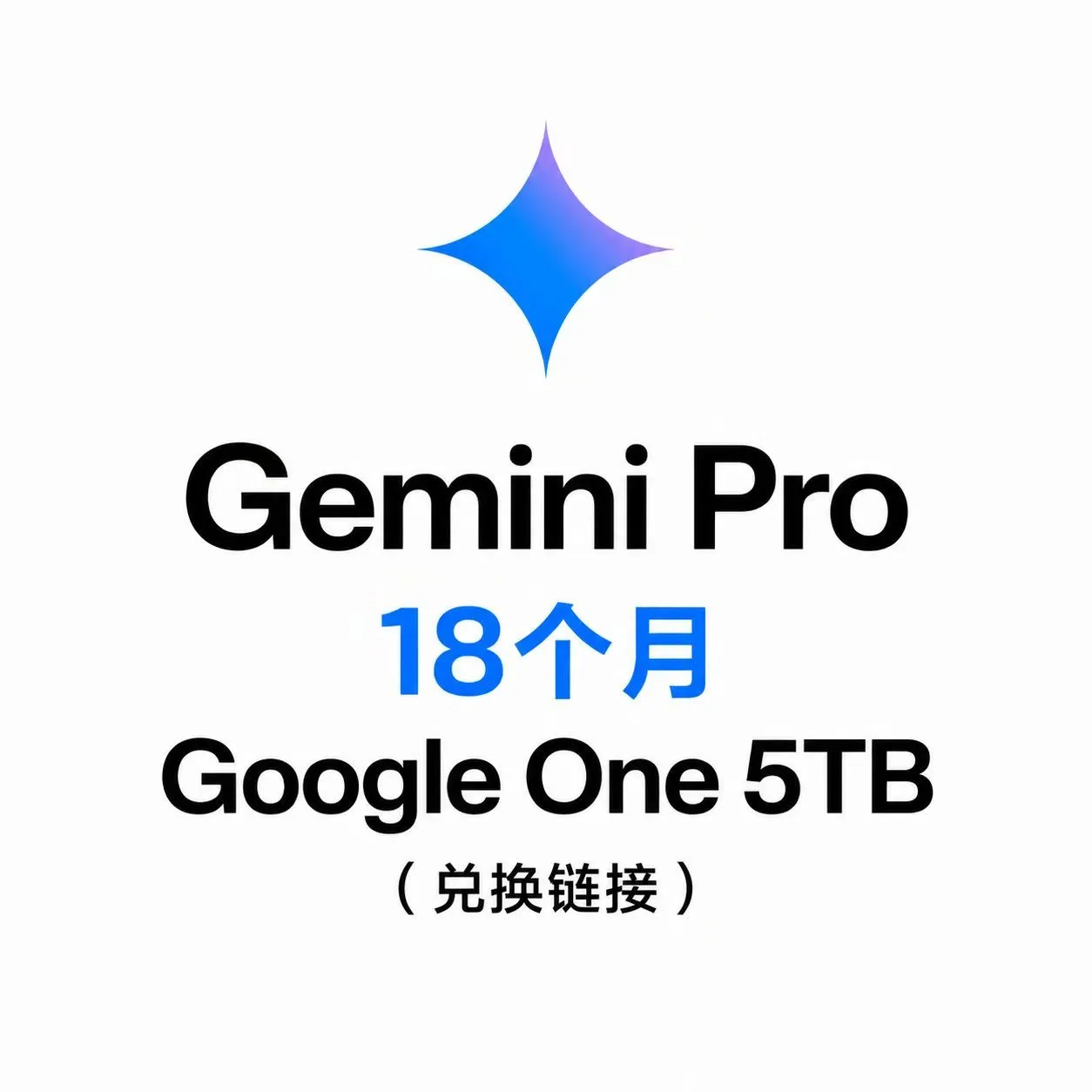Google One Gemini Pro 18个月 5TB（兑换链接) 商品图片