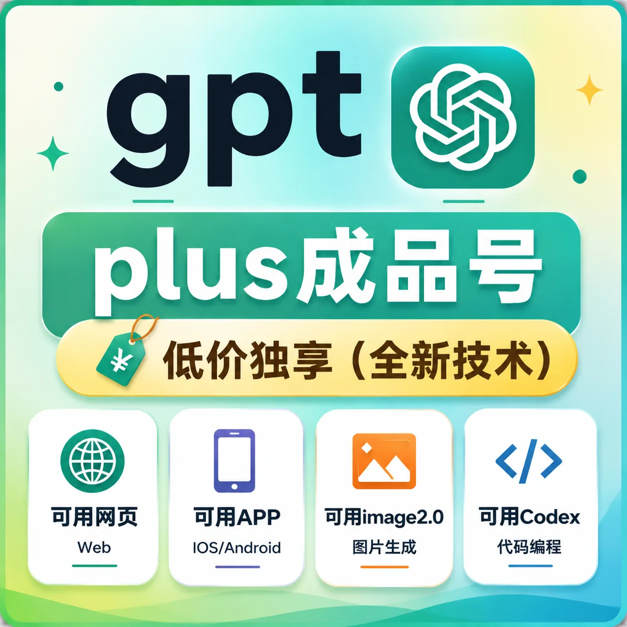 🔥【最新渠道】OPenAI Plus成品号 月卡(质保下单半小时内首登) 商品图片