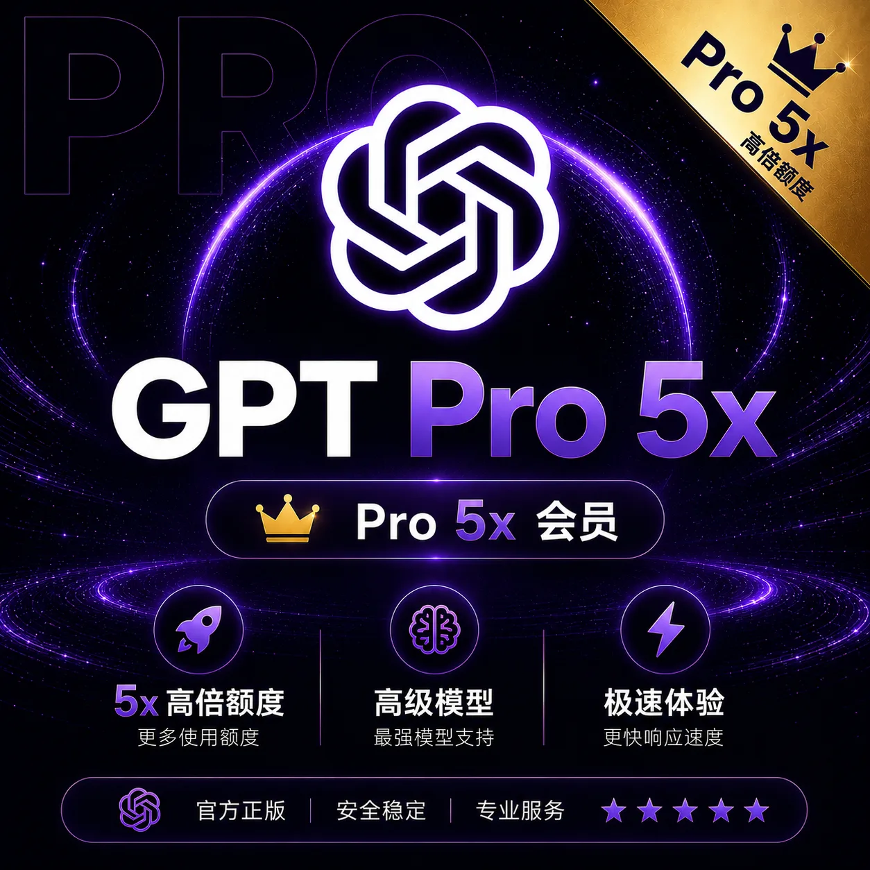 【正规秒充】GPT Pro 5x 官方充值 商品图片