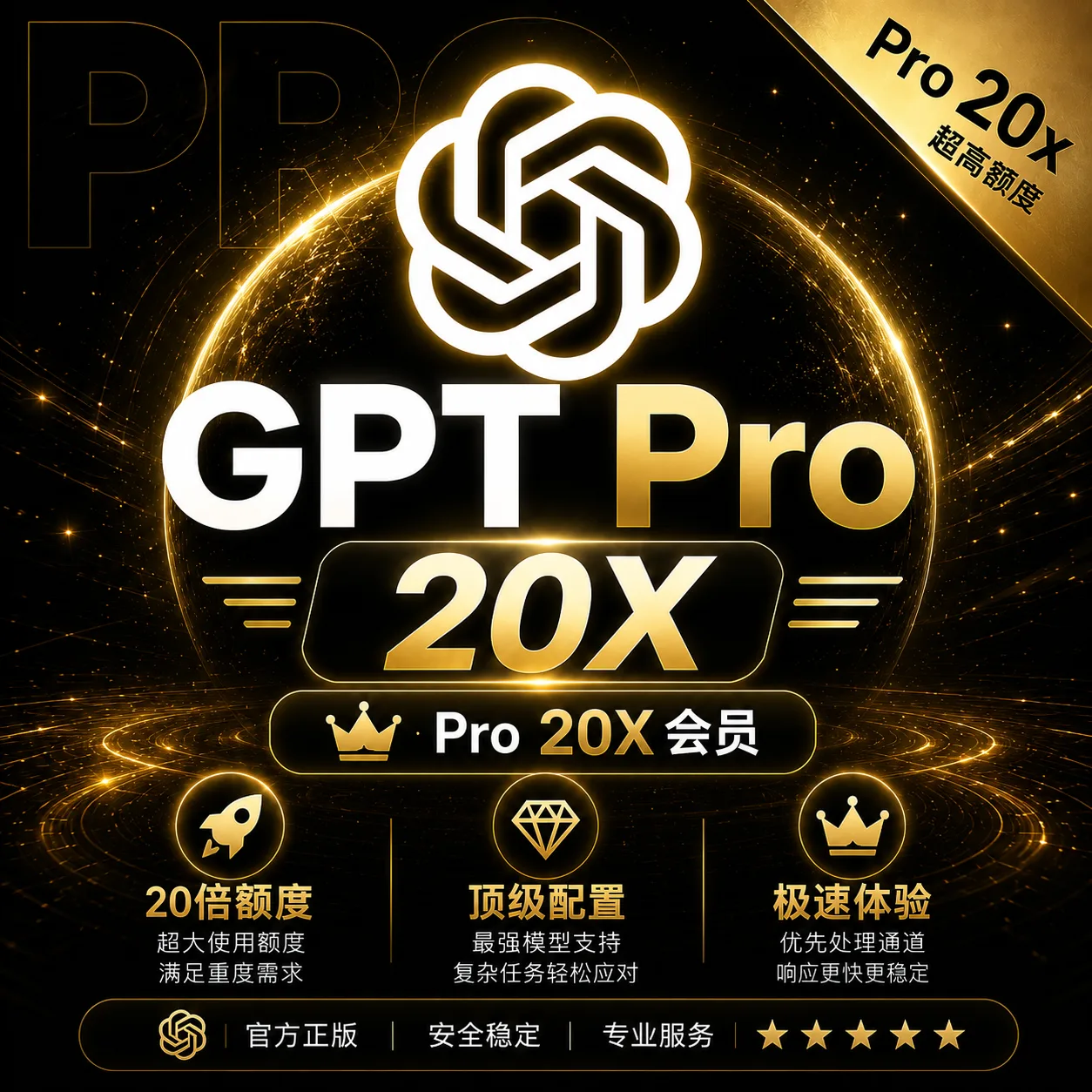 【正规秒充】GPT Pro 20x 官方充值 商品图片