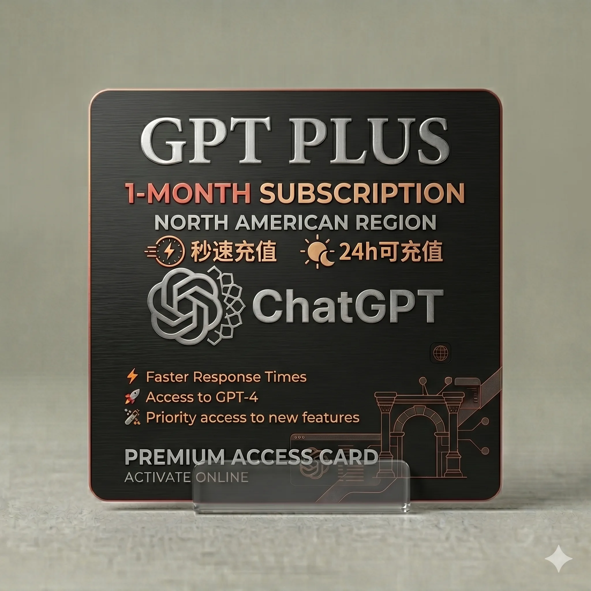 GPT PLUS 【秒冲不排队/可覆盖】30天质保 24h可充 商品图片