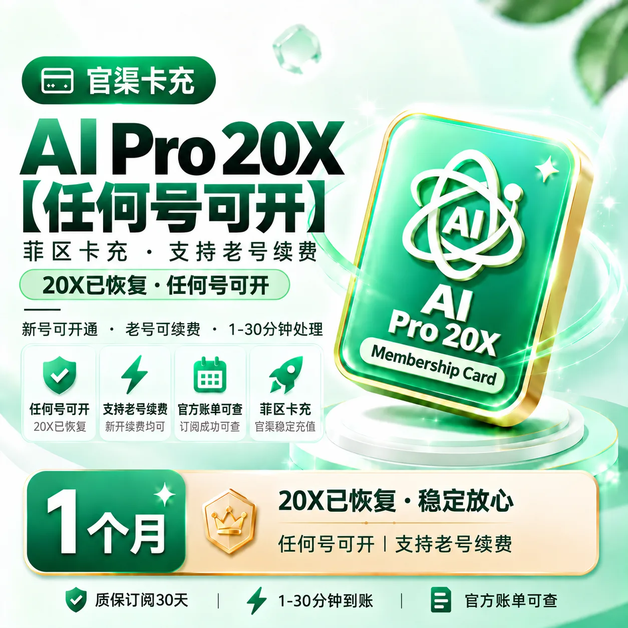 Codex Pro 20X 【官渠卡充】(菲区卡充)【任何号可开】支持老号续费~ 商品图片