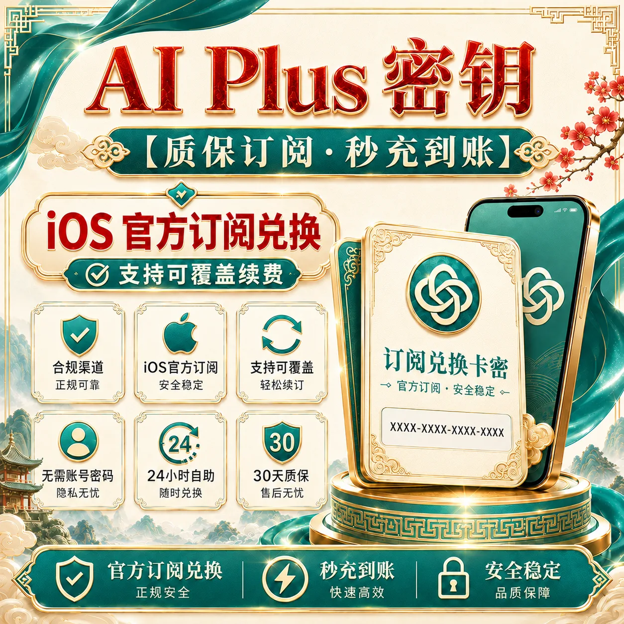 Plus IOS渠道 cdk【质保订阅~秒充】(安卓可用~可覆盖~) 商品图片