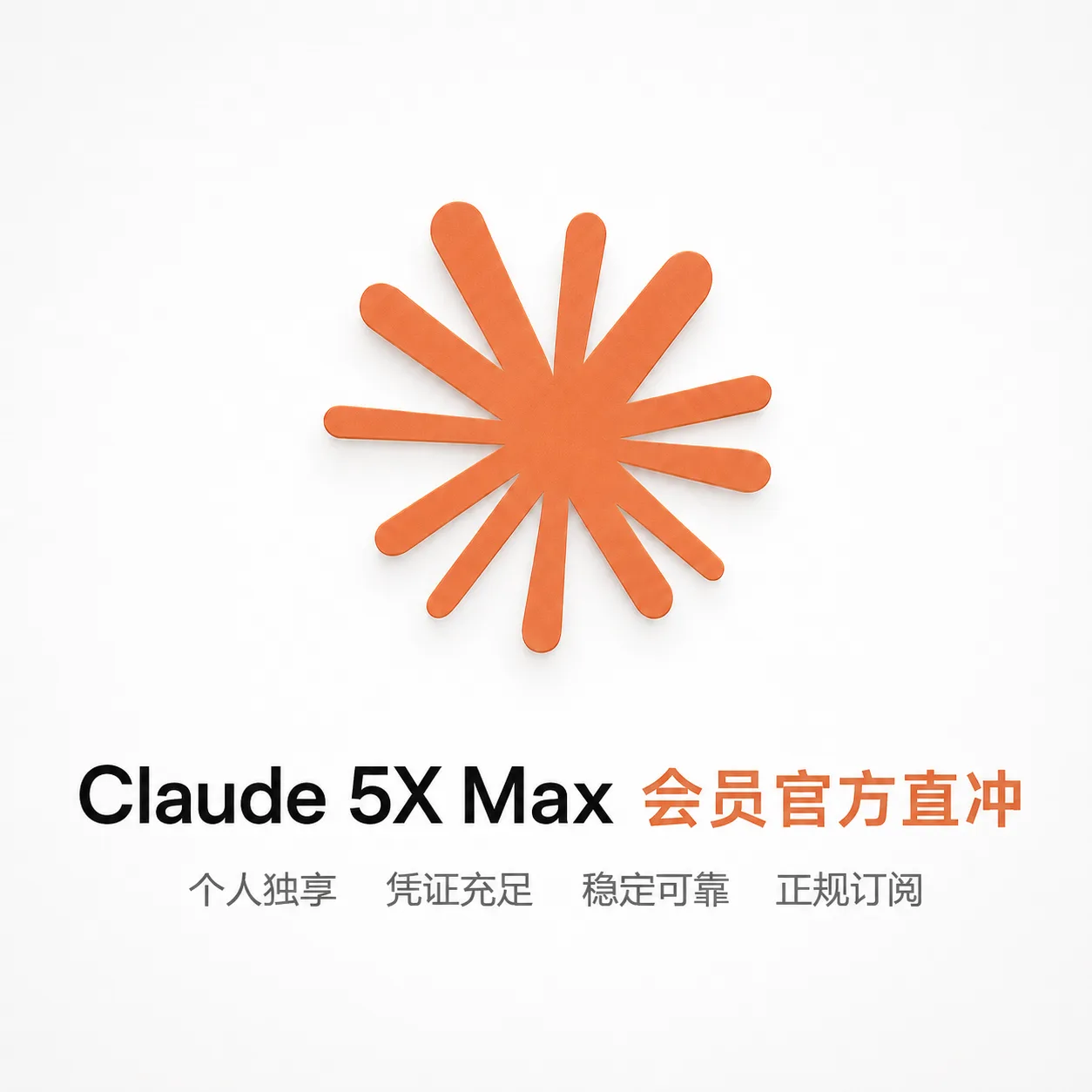 【正规充值】Claude 5X Max会员|官方订阅|稳定不掉 商品图片