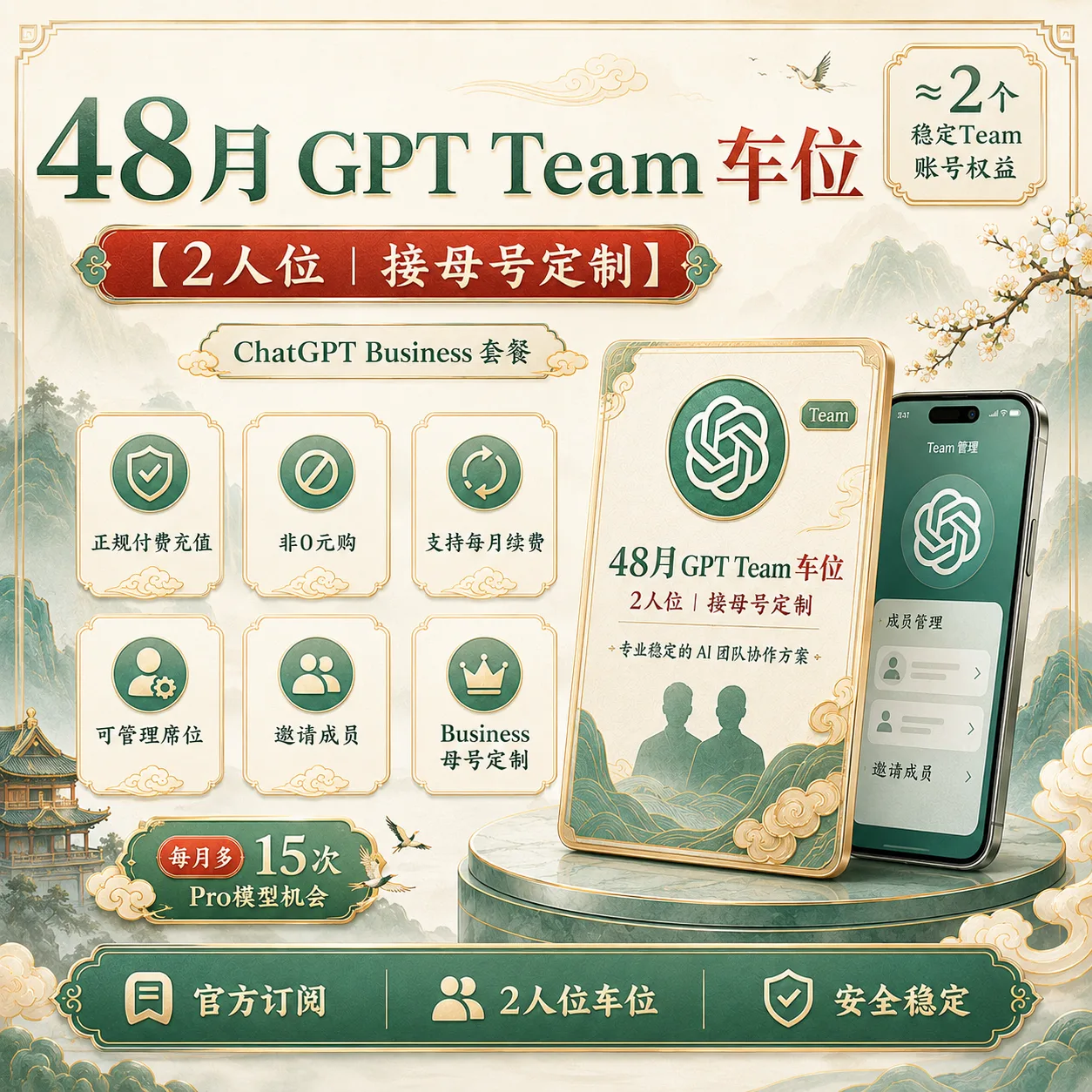 Codex Team 月权益【车位/成品号】（正规车位）【可与plus并存，缓解额度不够用问题】 商品图片