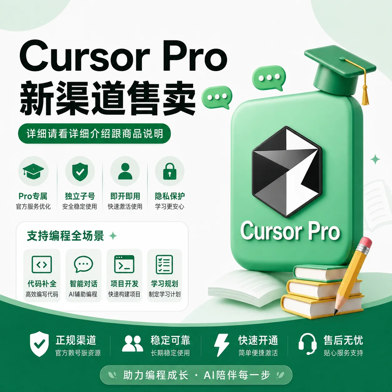cursor日卡-不换号-插件 每天对话200-400次 商品图片