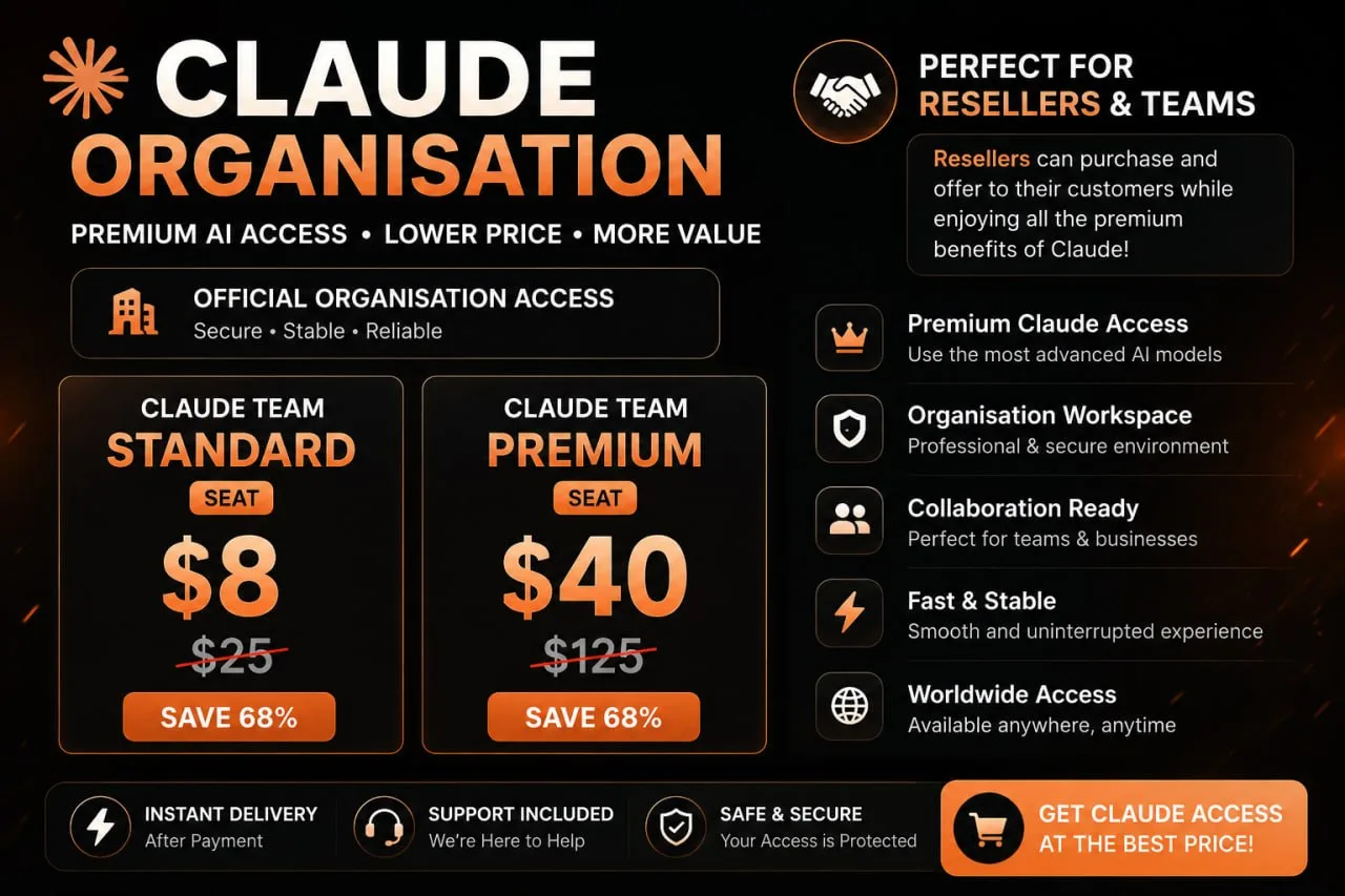 Claude Team顶级企业组织母号(带独立控制面板 / 自开子账号)可开200个席位 商品图片