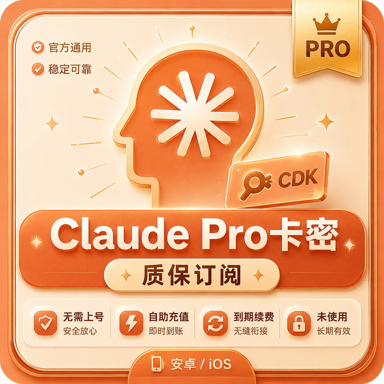 Claude Pro密钥【质保订阅~自助秒充】(独家渠道) 商品图片