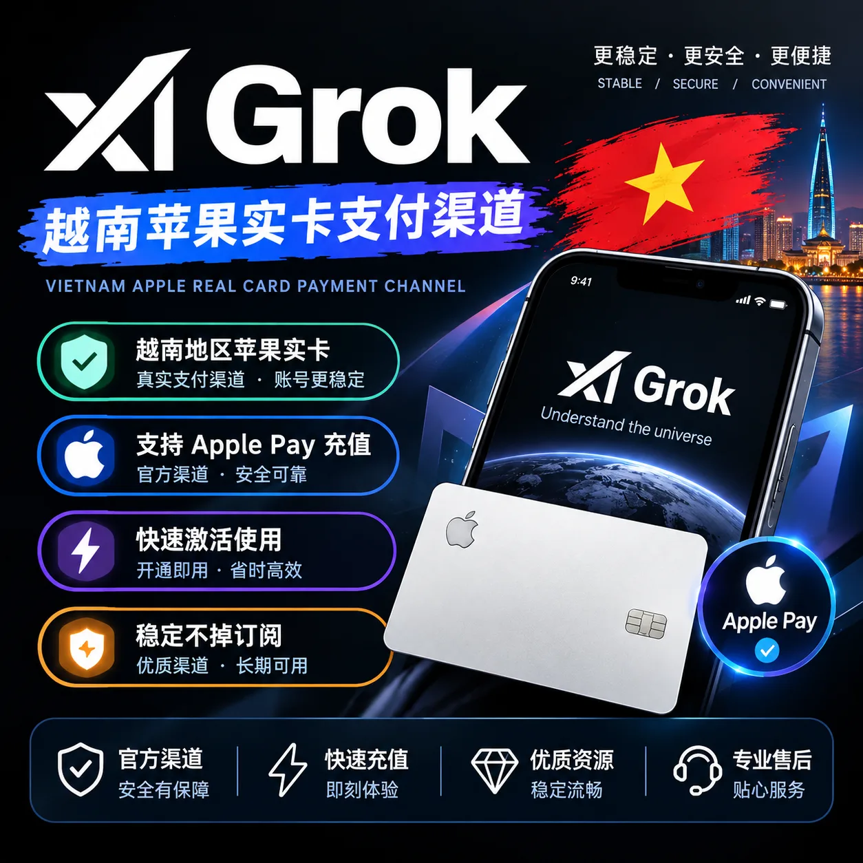 Super groK 成品号｜月卡越南appl苹果支付（质保7天）商品图片