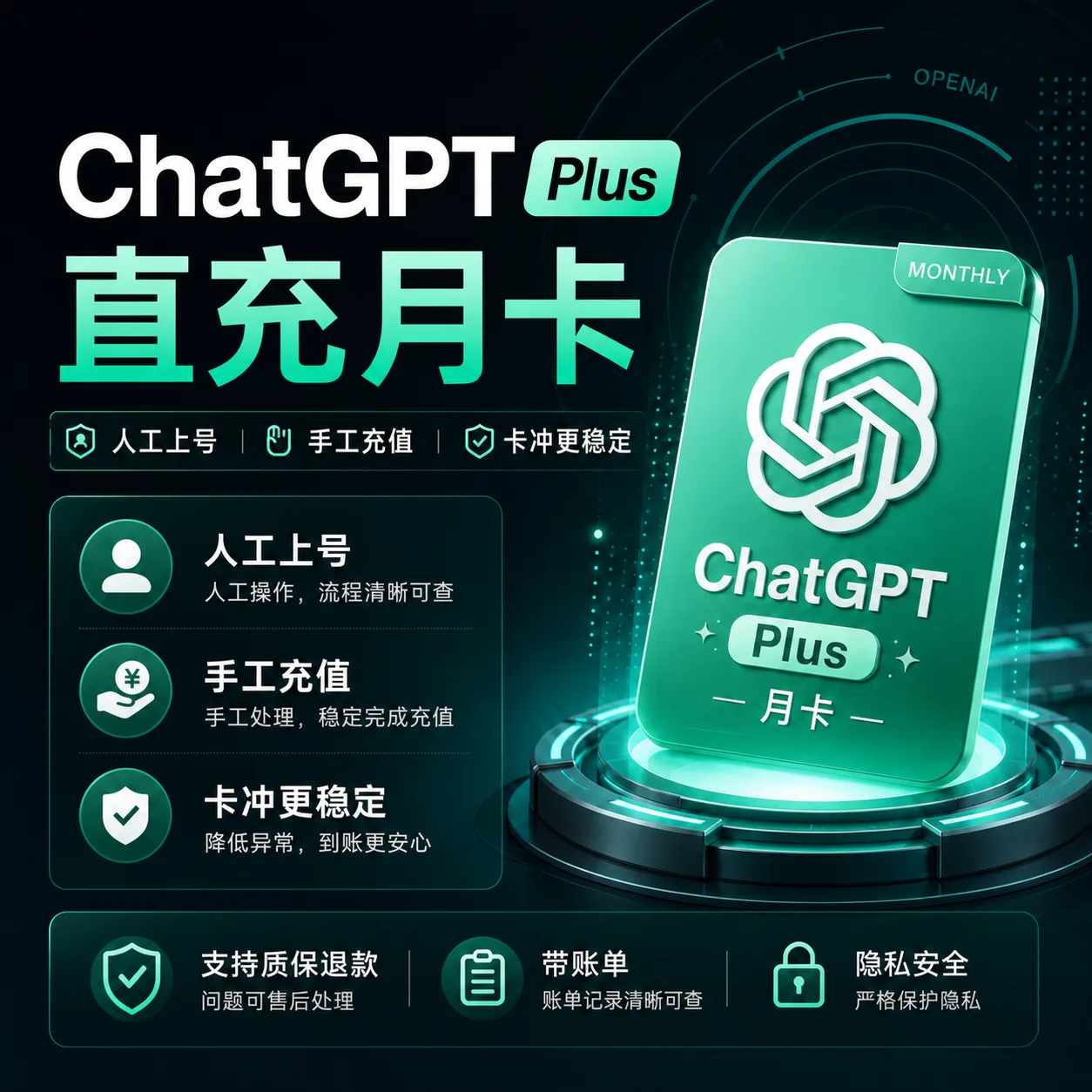 【卡冲渠道】一个月G Plus 20刀 退款质保 无法覆盖 商品图片