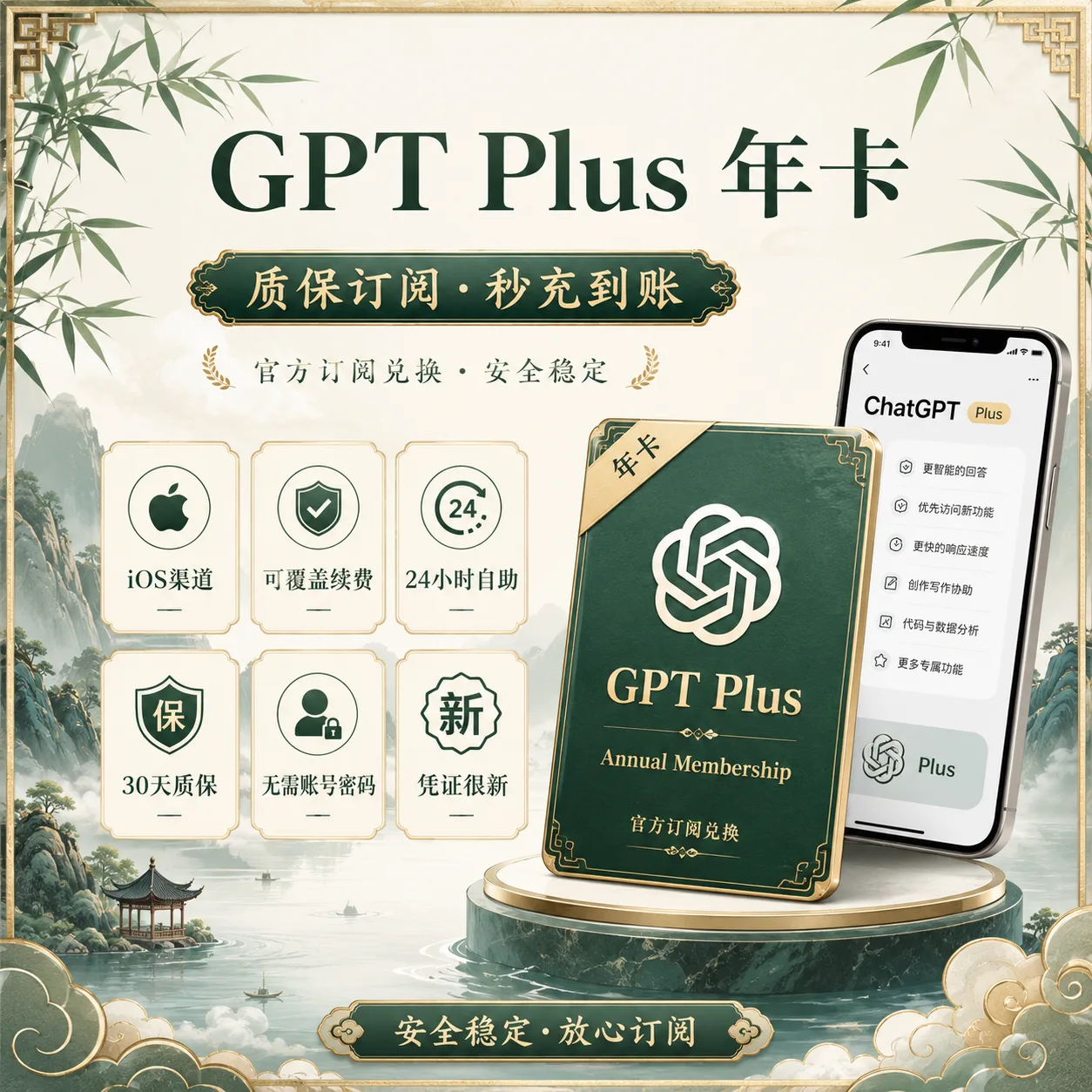 Codex Plus 年卡【质保订阅~秒充-可覆盖~可续费】(iOS渠道~凭证很新) 商品图片