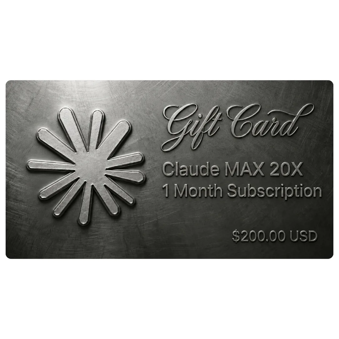 Claude MAX 20X | 200USD | 官方直冲 | 1个自然月 商品图片