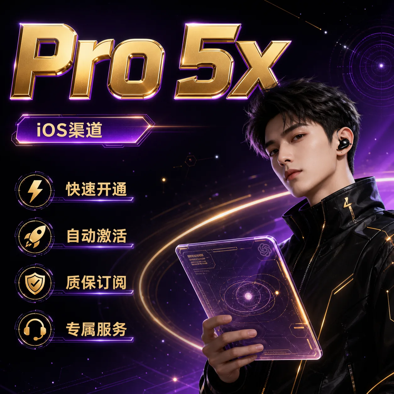 IOS【质保订阅】 Pro 5x 订阅 官方充值 免排队 秒充(5-10分钟到账)（可屯卡） 商品图片