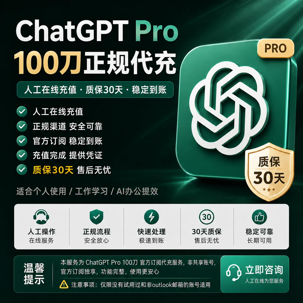 【官方代充】Codex Pro 5x 100刀 月卡(源头代充) 商品图片
