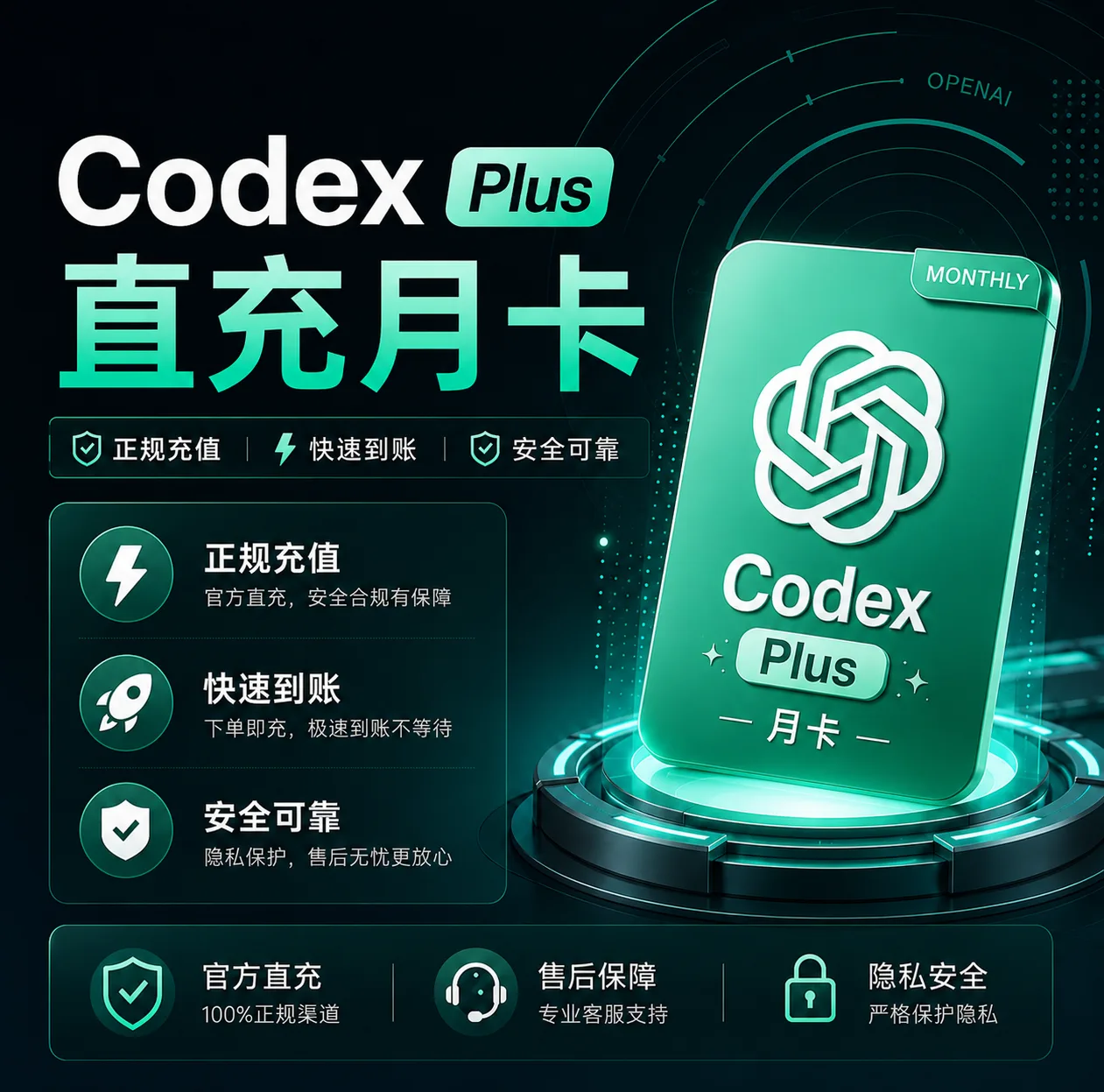 【菲区卡付】Codex Plus 月卡 【质保订阅30天】商品图片