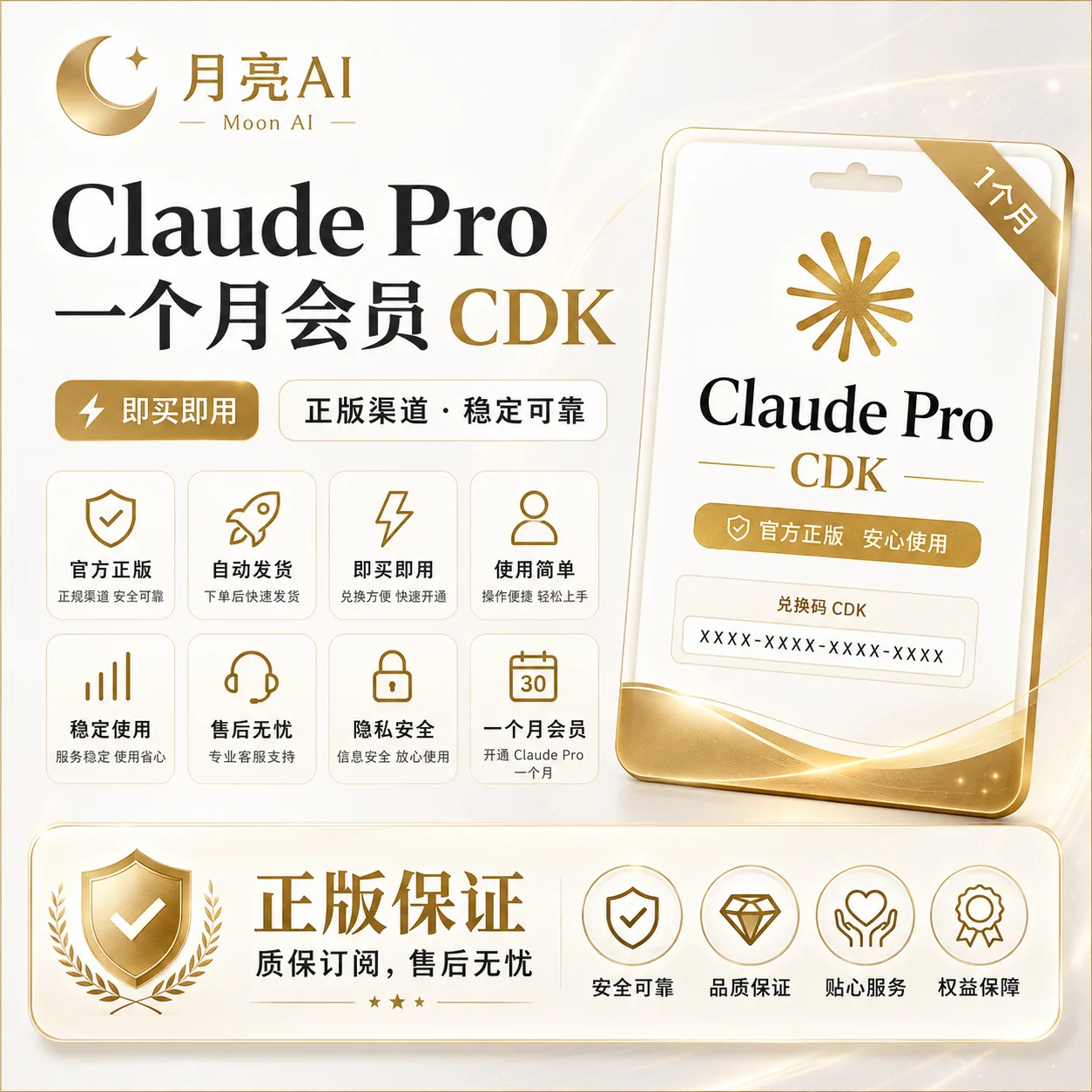Claude Pro一个月会员礼品卡 商品图片