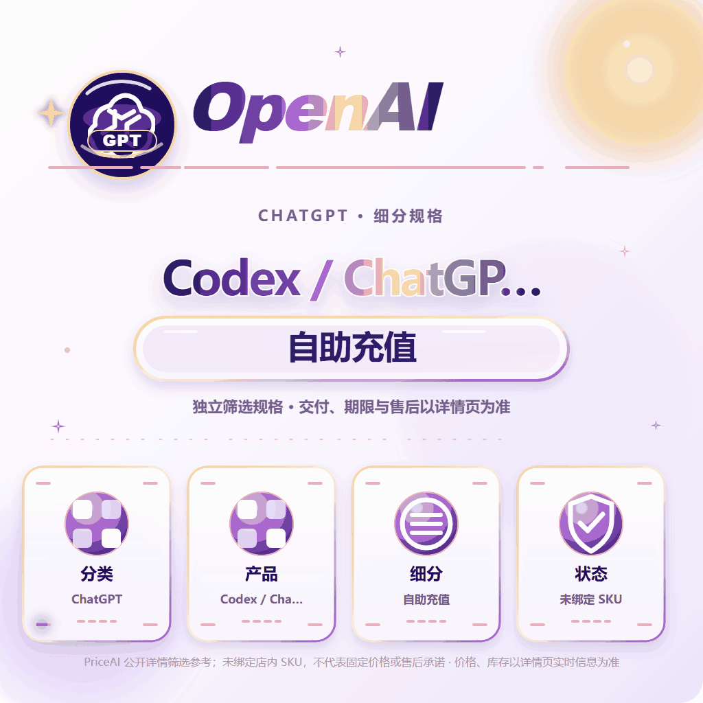 【官方充值】Codex 250额度 (非api) 商品图片