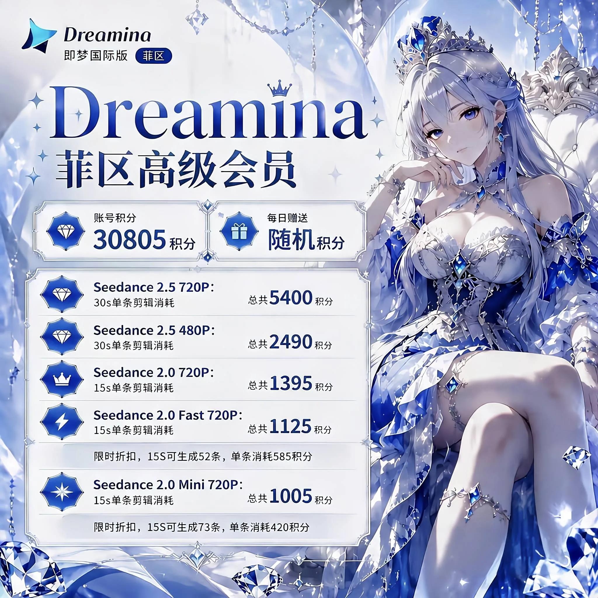 【正规实付】即梦国际版高级会员 3万+积分成品号 质保订阅30天 商品图片