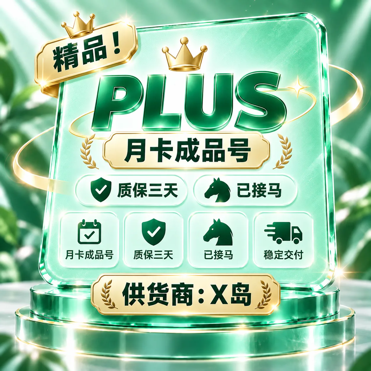 精品! PLUS 月卡成品号 质保三天 已接马 商品图片