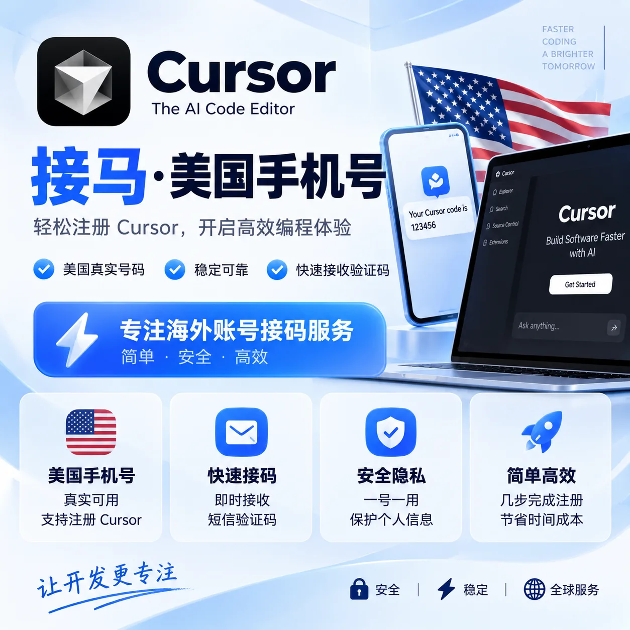 Cursor接马 美国手机号 商品图片