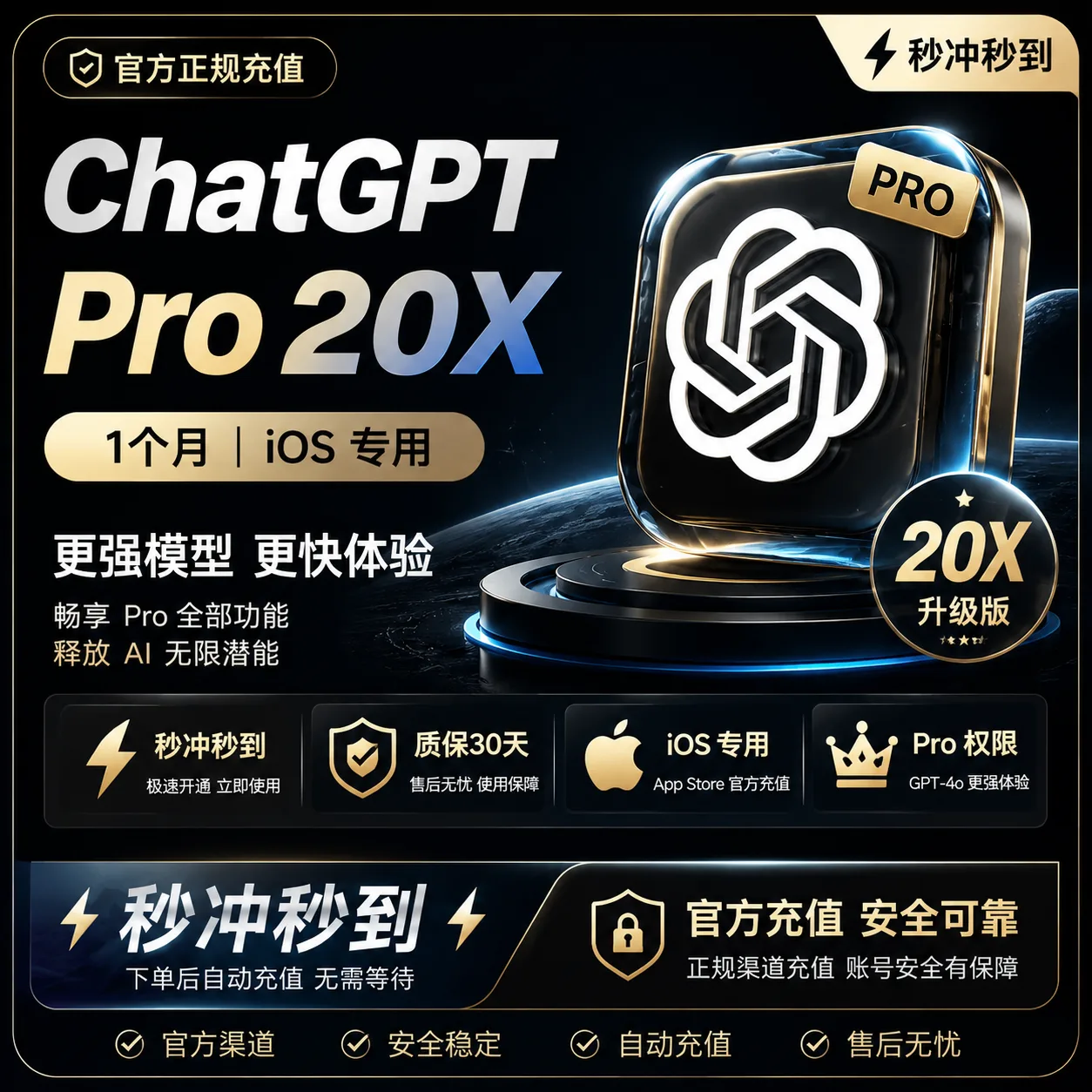 IOS渠道 Codex PRO 20x订阅充值 【质保】【可升级/可覆盖/可新开】 商品图片